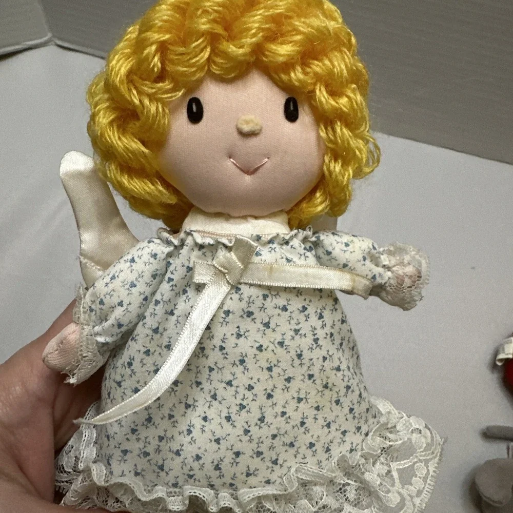 Russ Berries Blonde Curly Haired‎ Angel Doll Plush Ornament